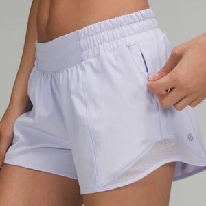 Lululemon high rise lavender hotty hot shorts